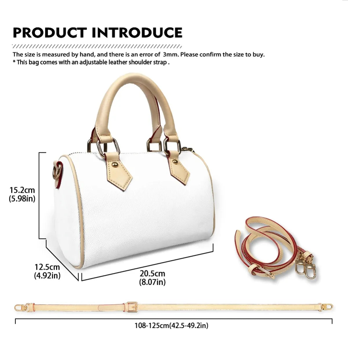 Barrel-Shaped Leather Bag