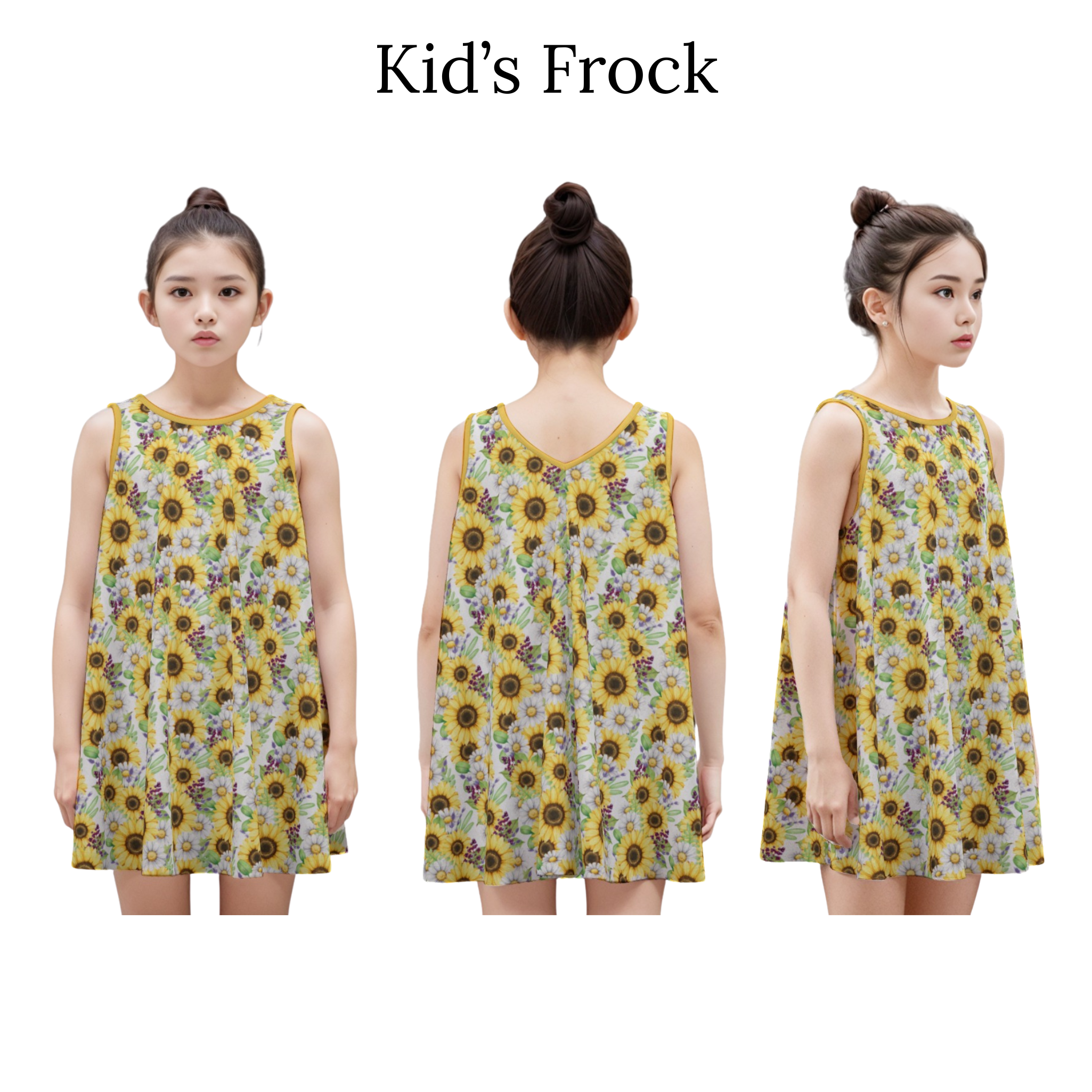 Sunflower Women's & Kid's Dresses with Dog Tank