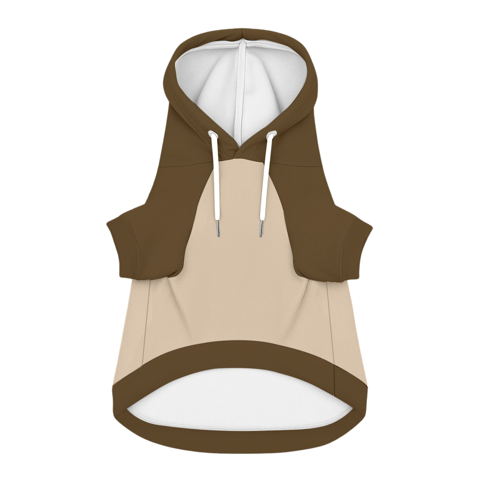 Beige & Brown Bodysuite and Pet Hoodie