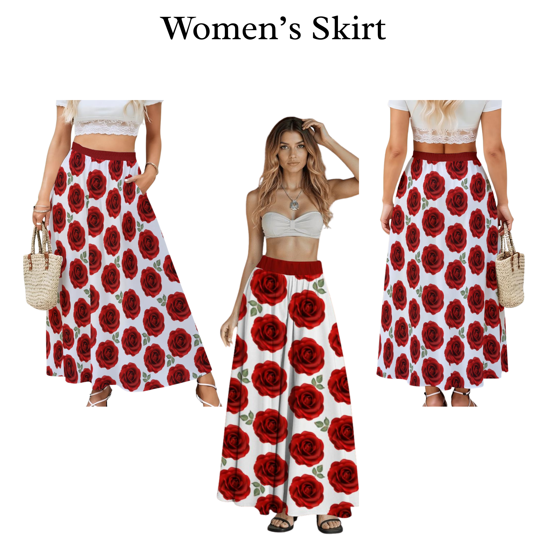 Red Rose Women's Skirt & Pet Outfits