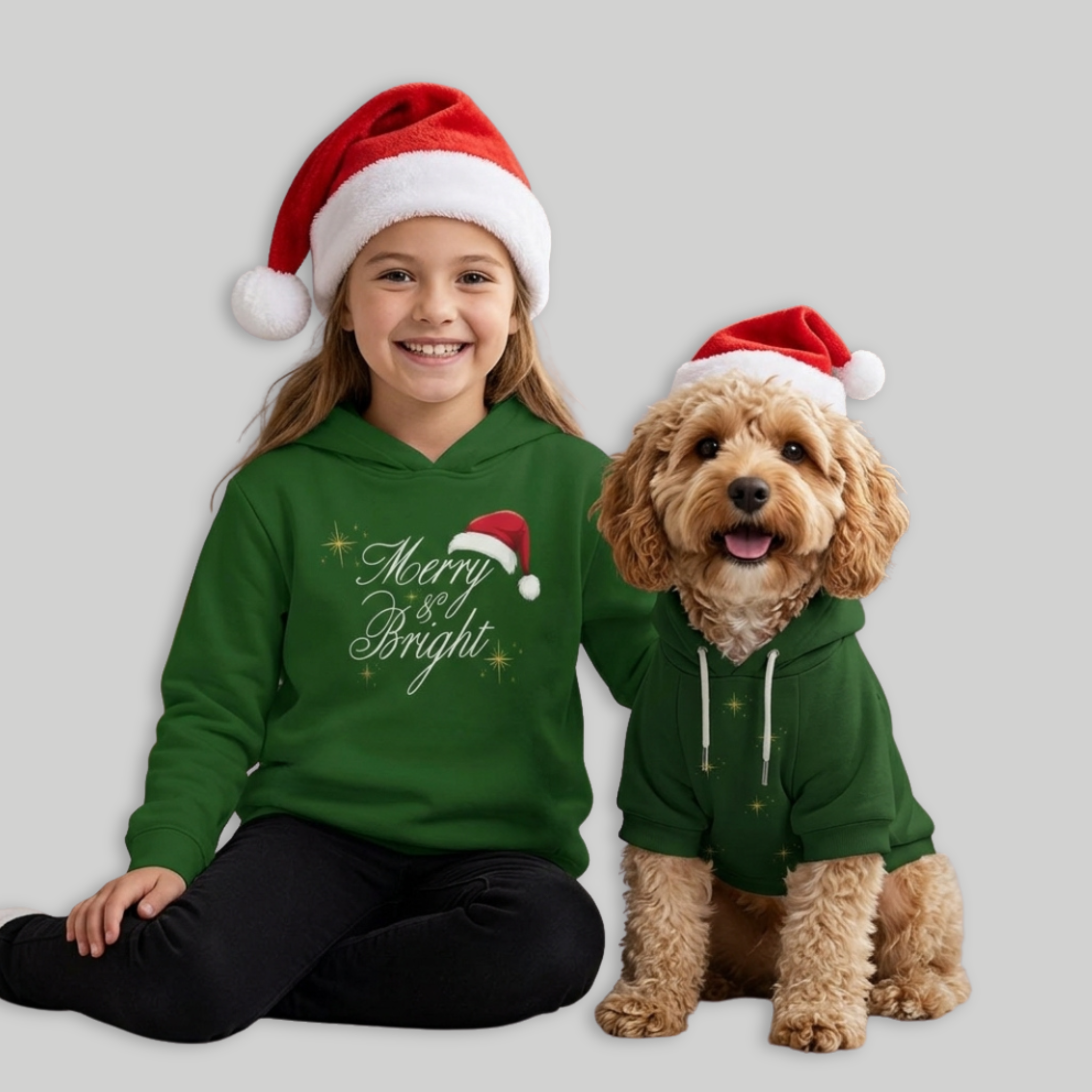 Green Hoodie Set| Kids & Pet