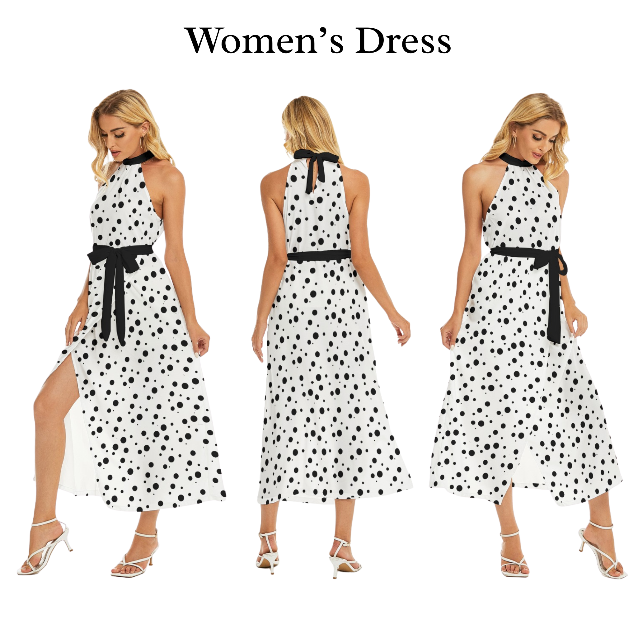 Polka Dot Women's & Kid's Dresses with Dog Tank