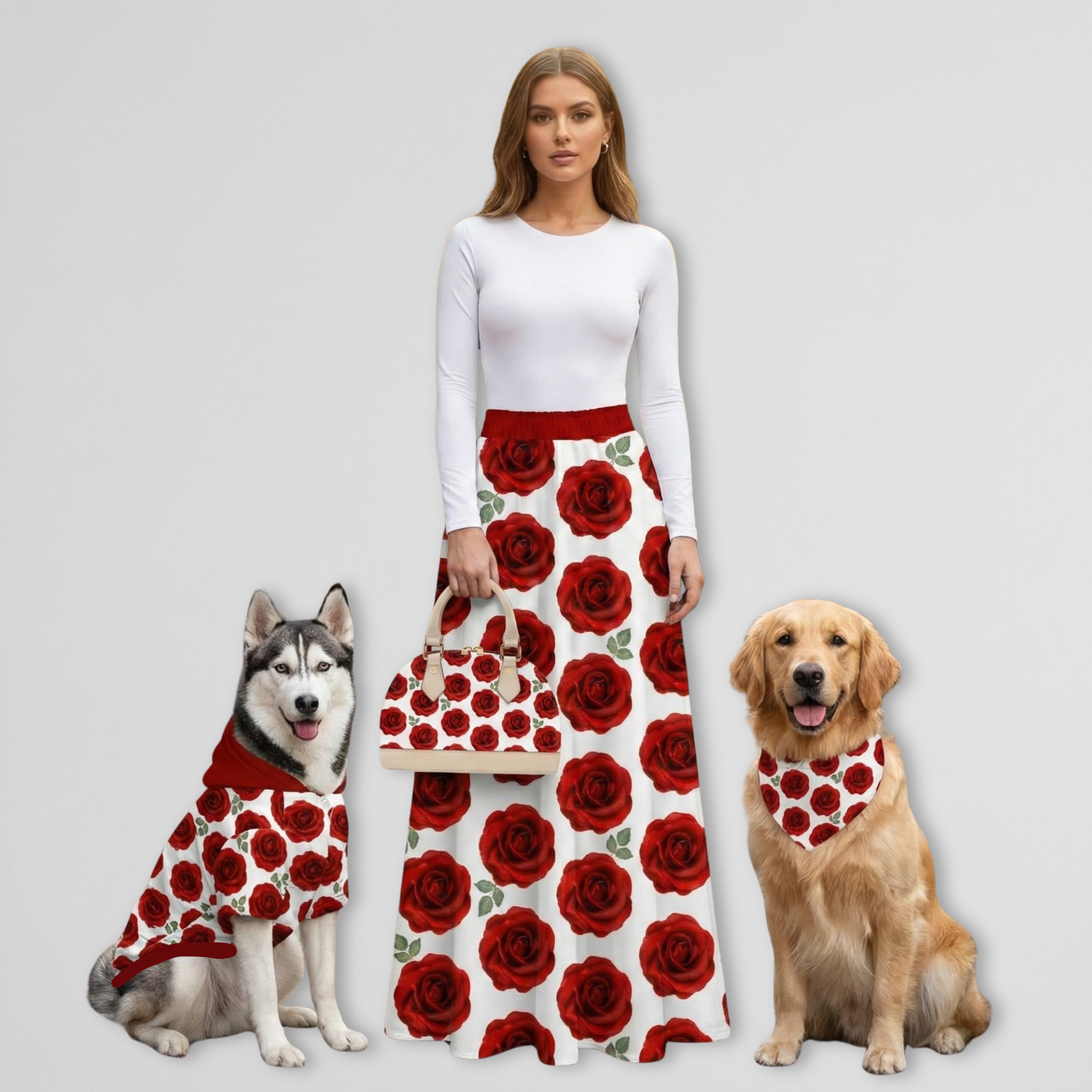 Red Rose Women's Skirt & Pet Outfits