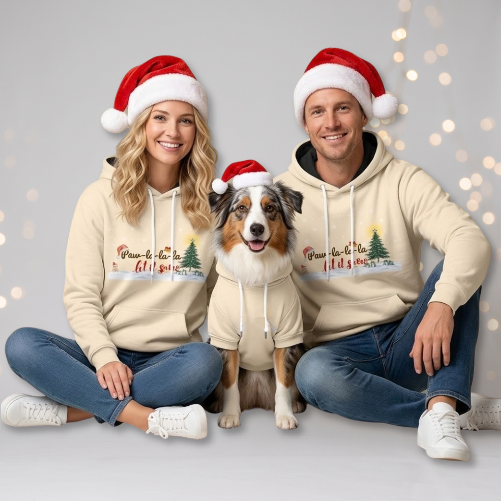Cream Hoodie Set| Adults & Pet