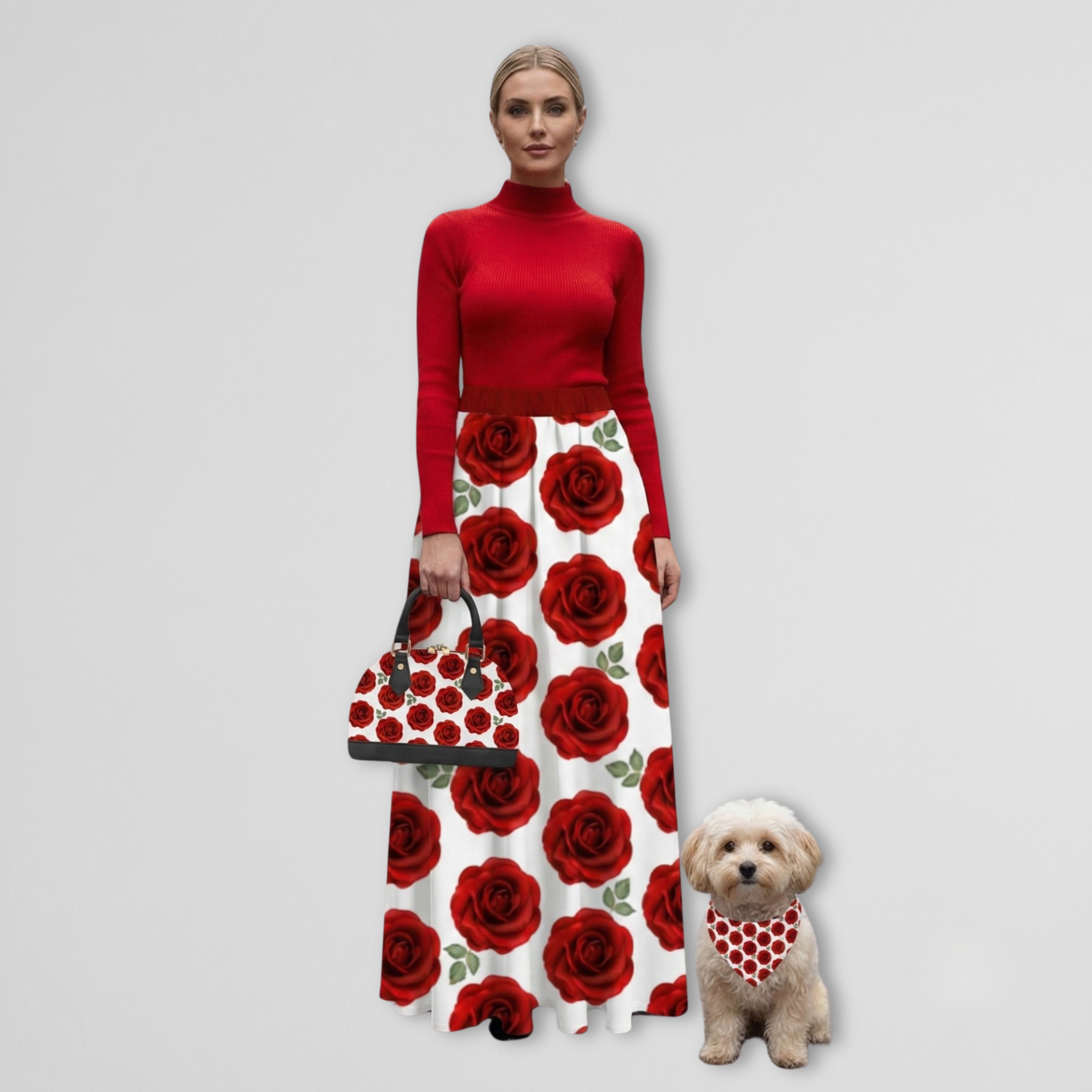 Red Rose Women's Skirt & Pet Outfits