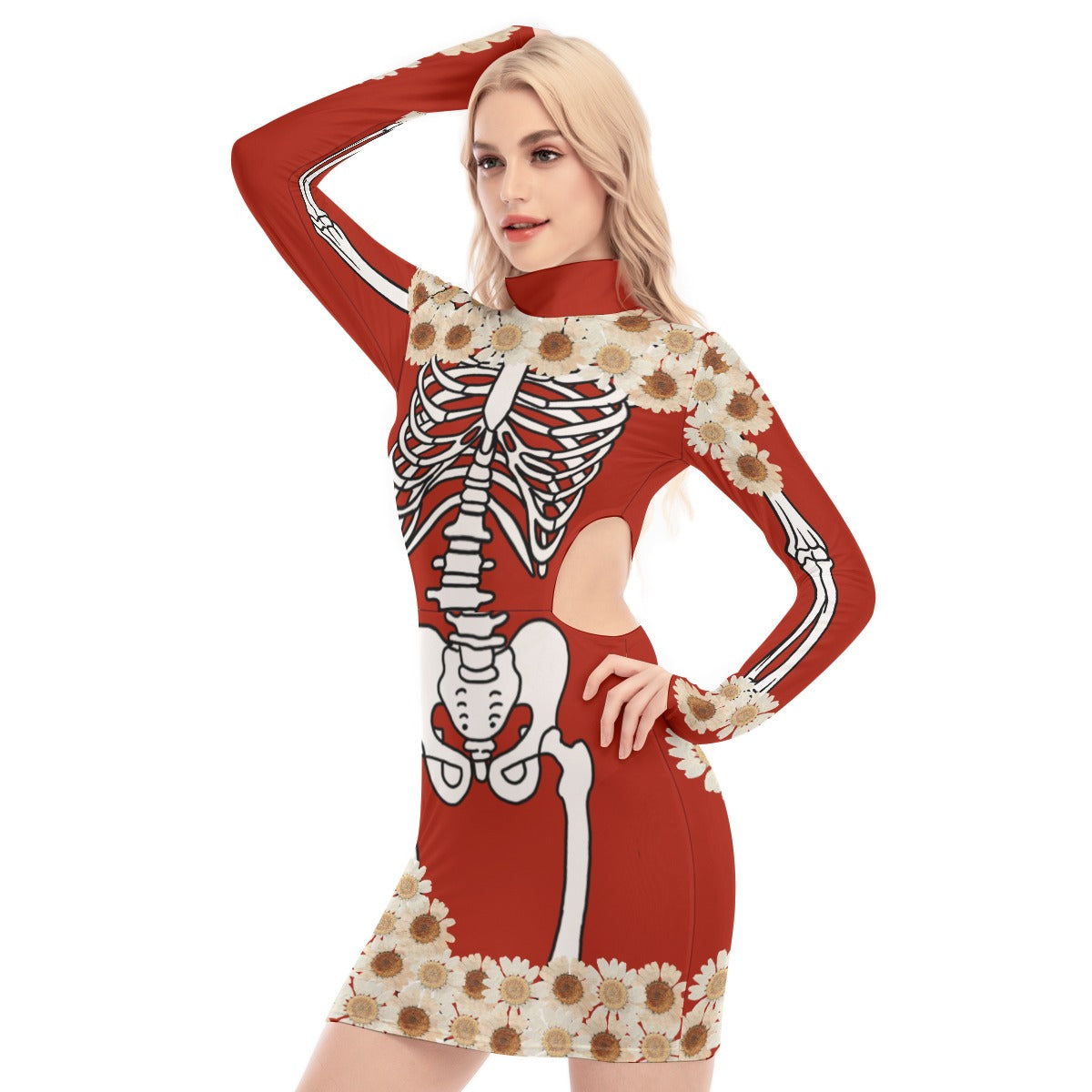Red Skeleton Dress & Pet Hoodie