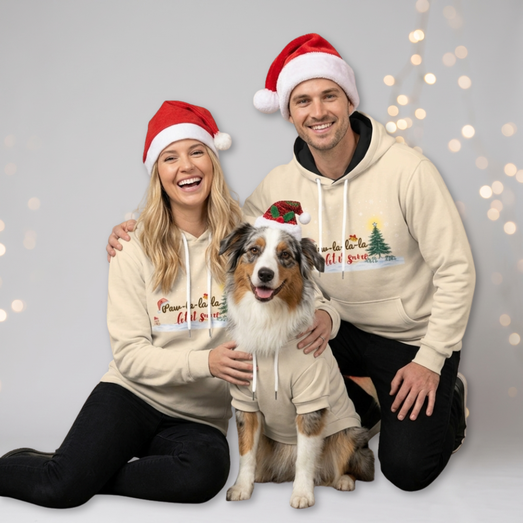 Cream Hoodie Set| Adults & Pet