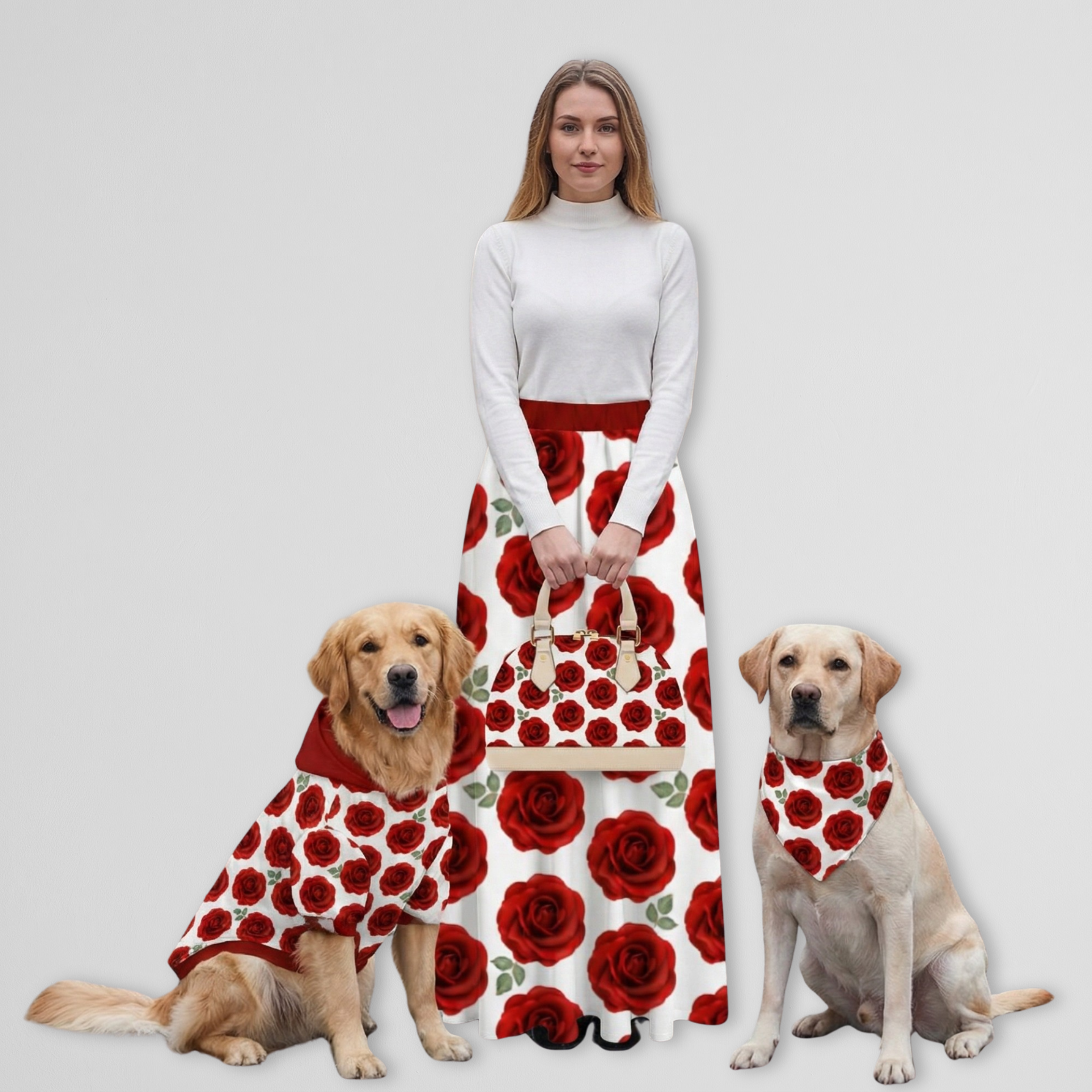 Red Rose Women's Skirt & Pet Outfits
