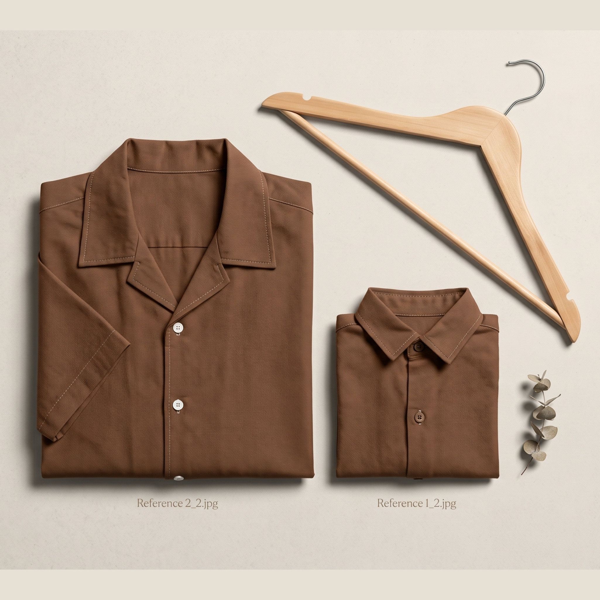 Men and Pet Brown Shirts