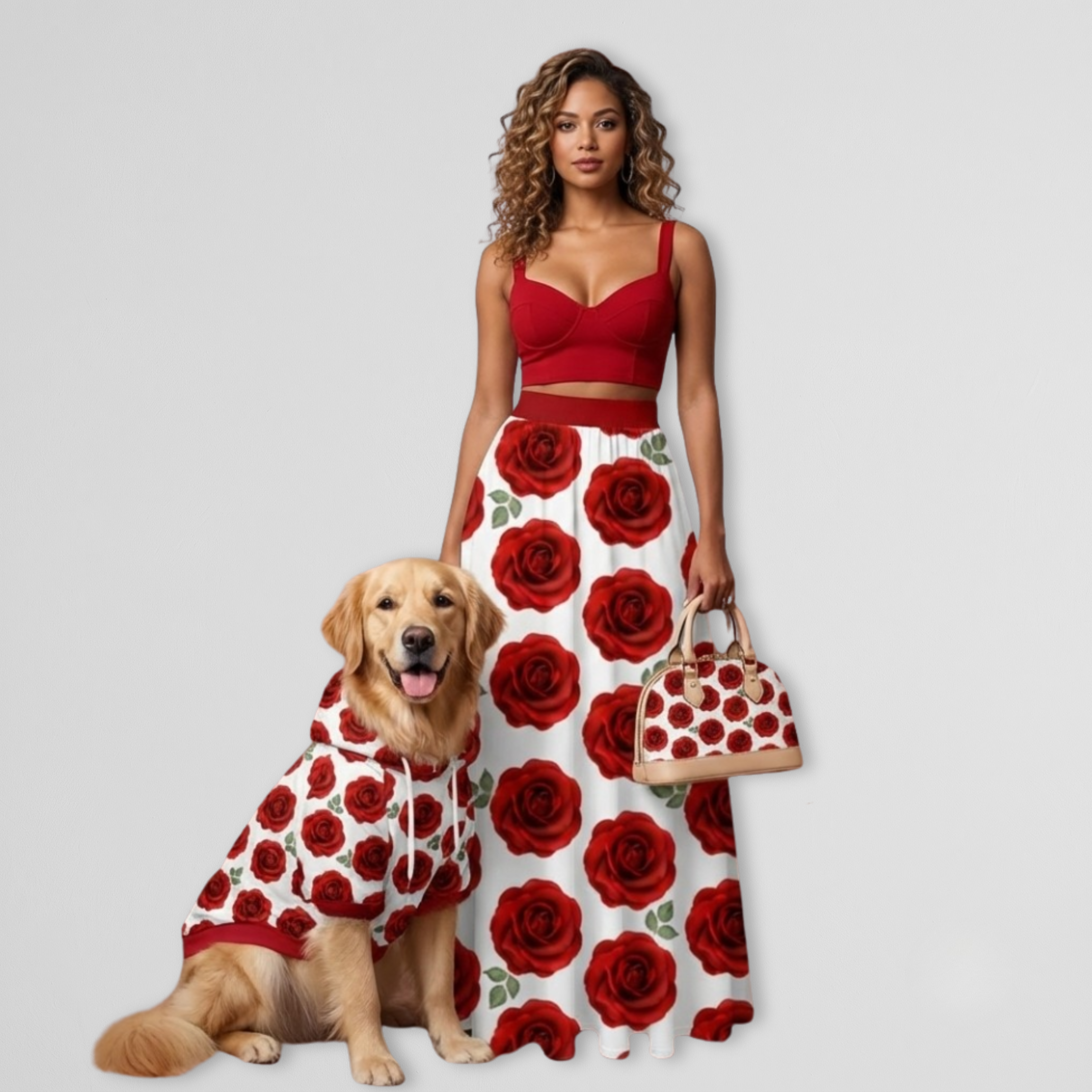 Red Rose Women's Skirt & Pet Outfits