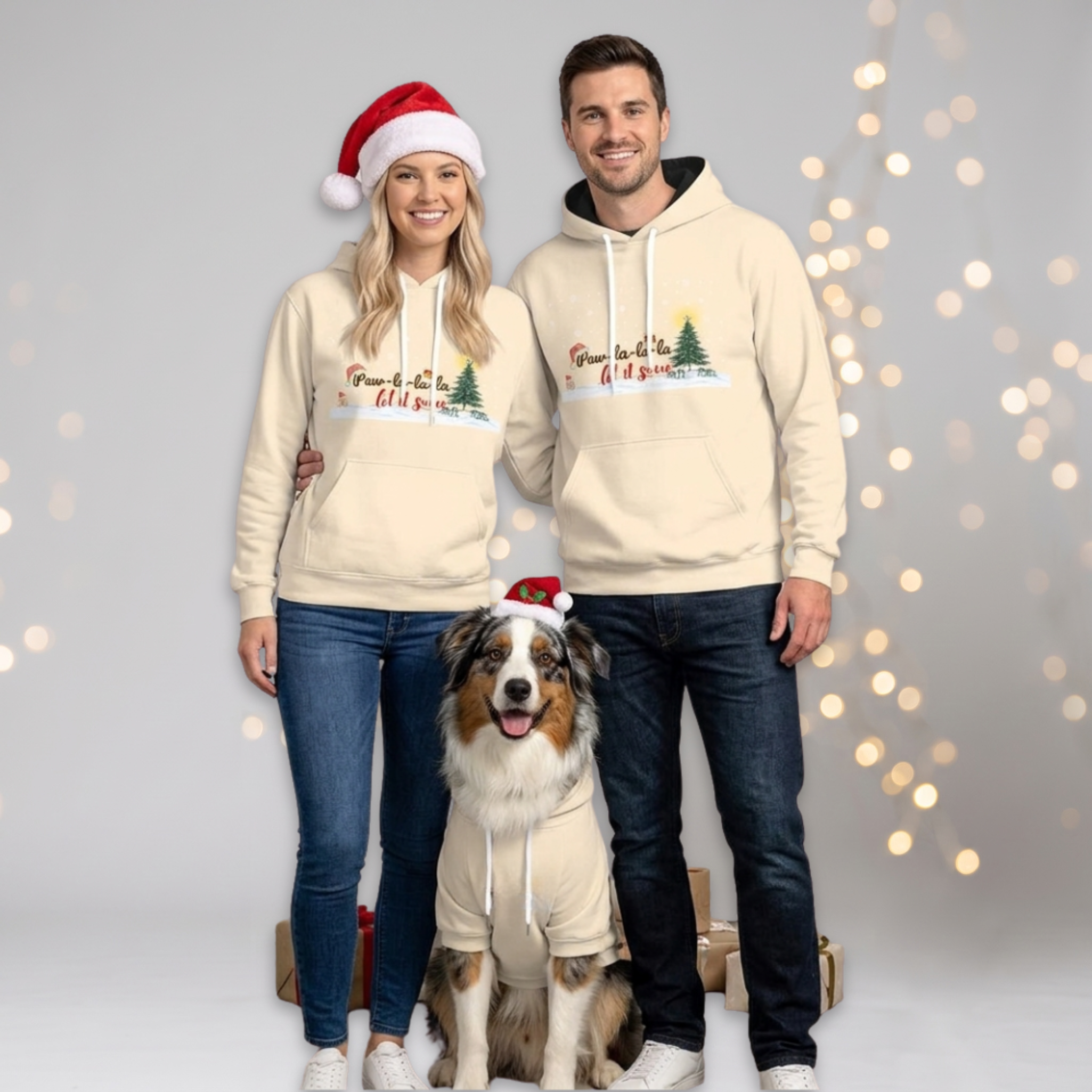 Cream Hoodie Set| Adults & Pet