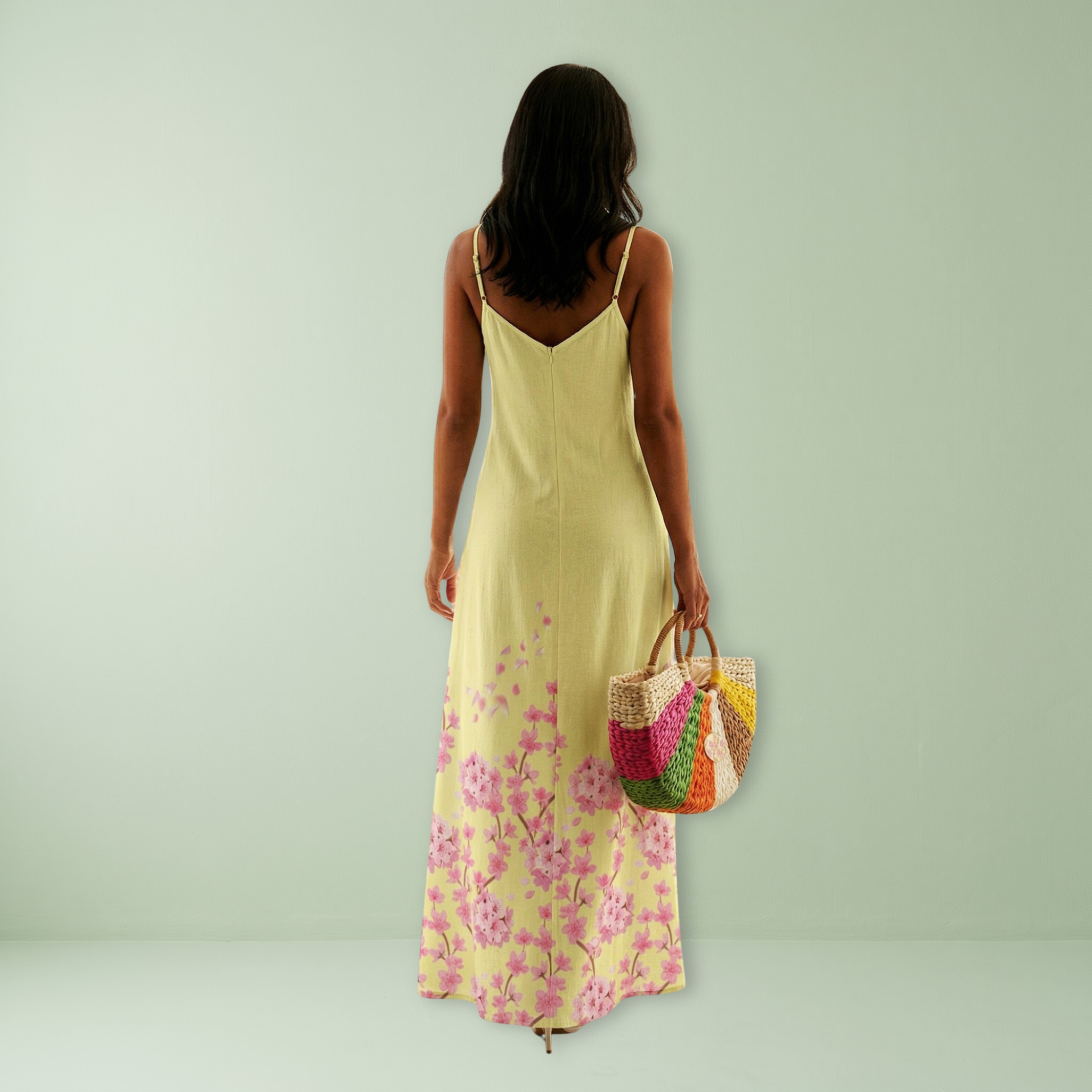 Yellow Floral Maxi Dress & Pet Tank
