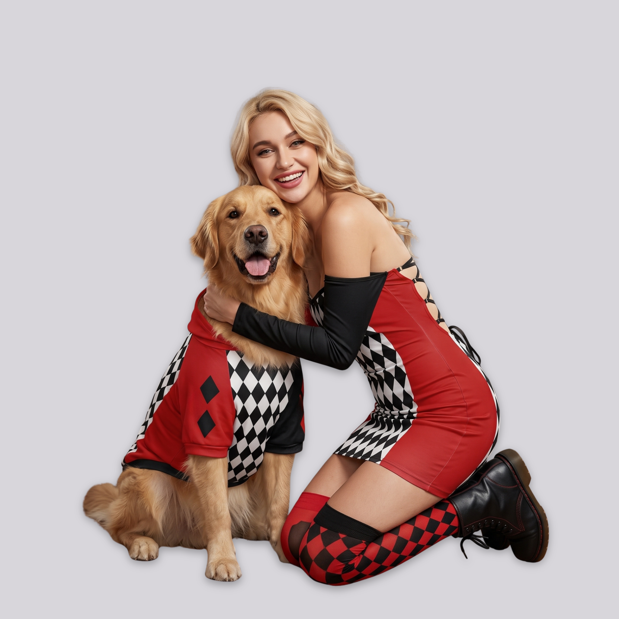 Harlequin Jester Dress & Pet Hoodie