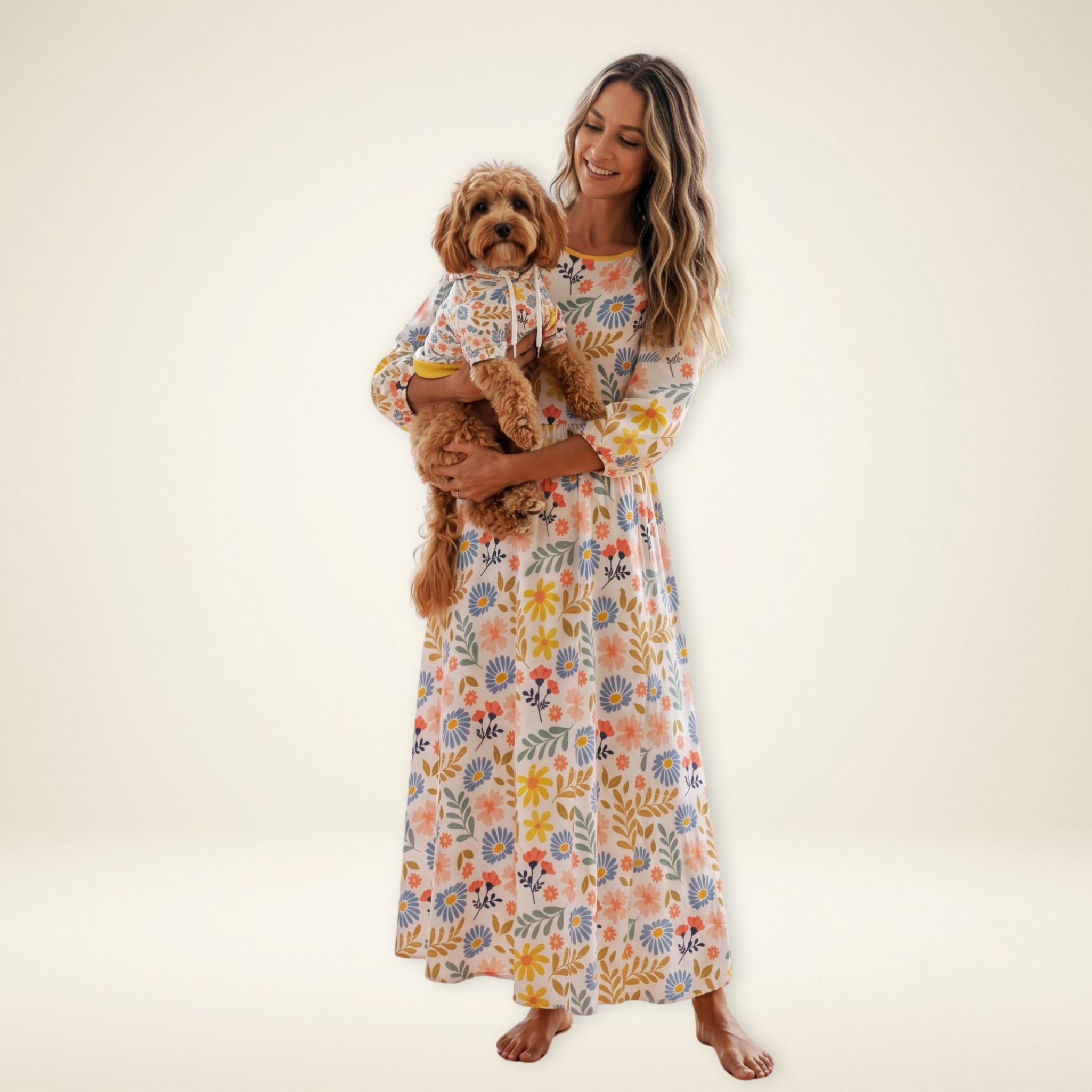 Boho Floral Dress & Pet Hoodie