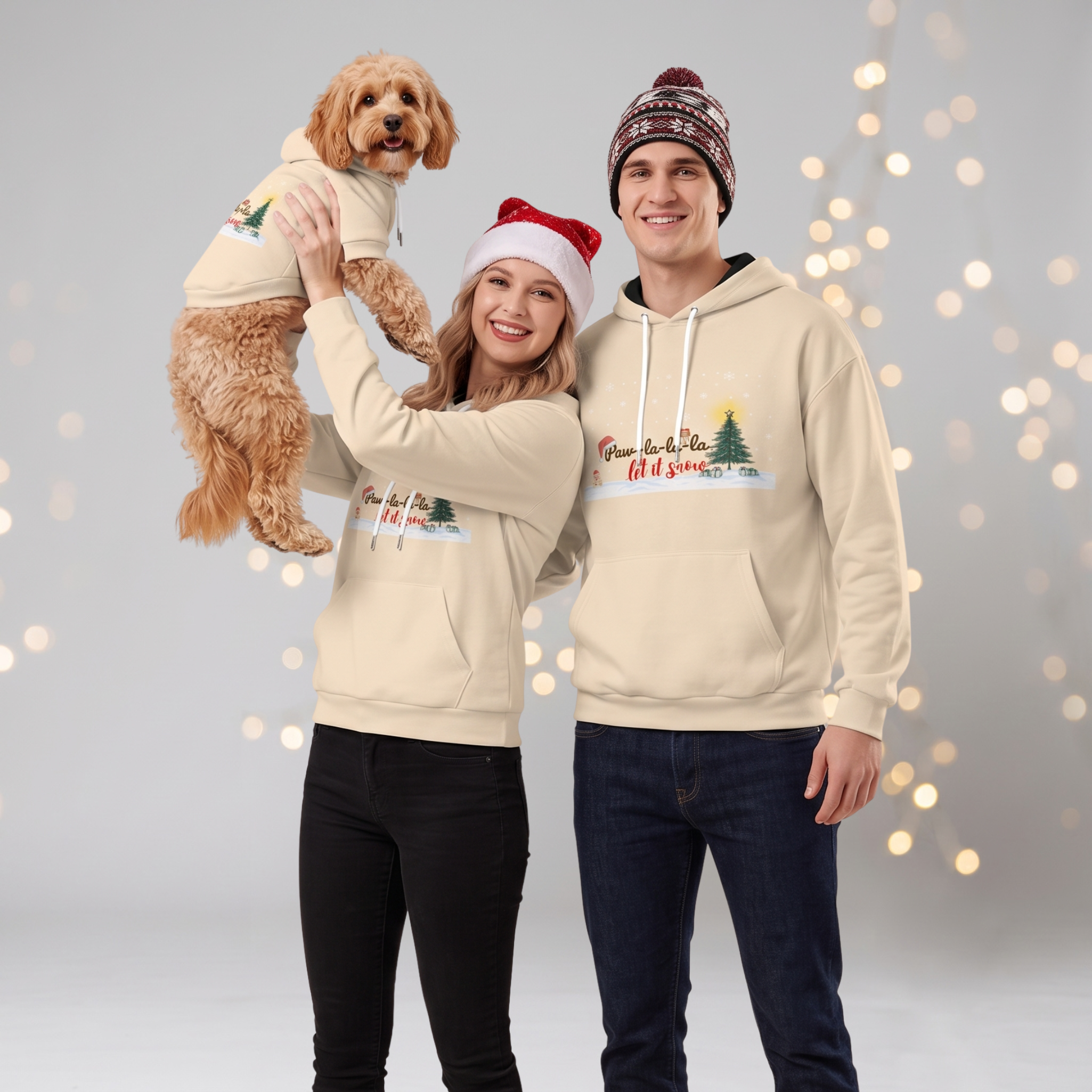 Cream Hoodie Set| Adults & Pet