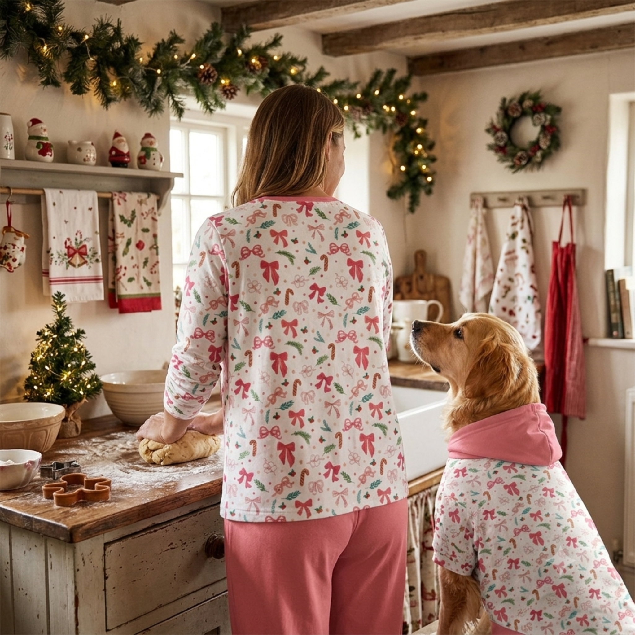 Pink Bow Pajama Set