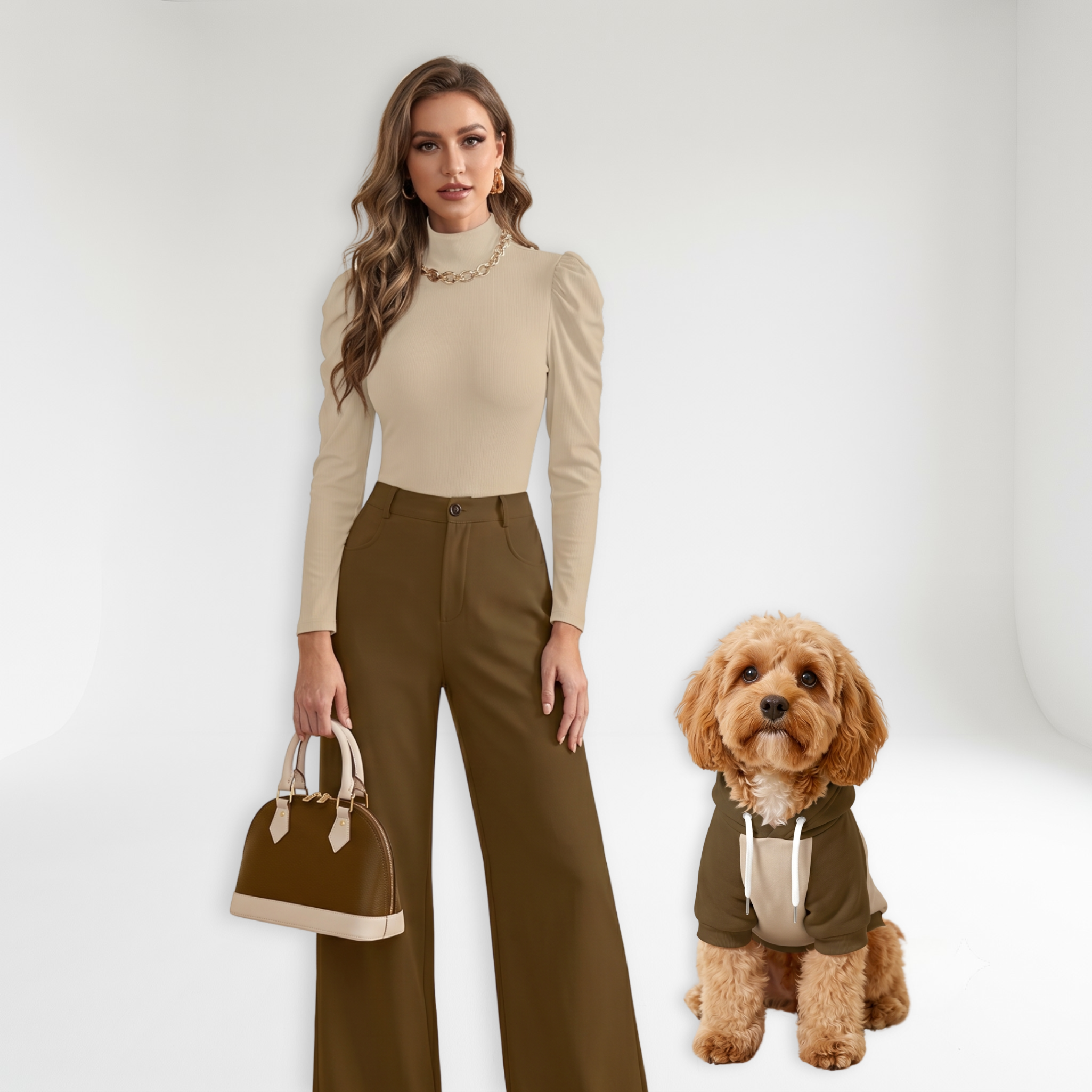 Brown Top Handle Crossbody Bag