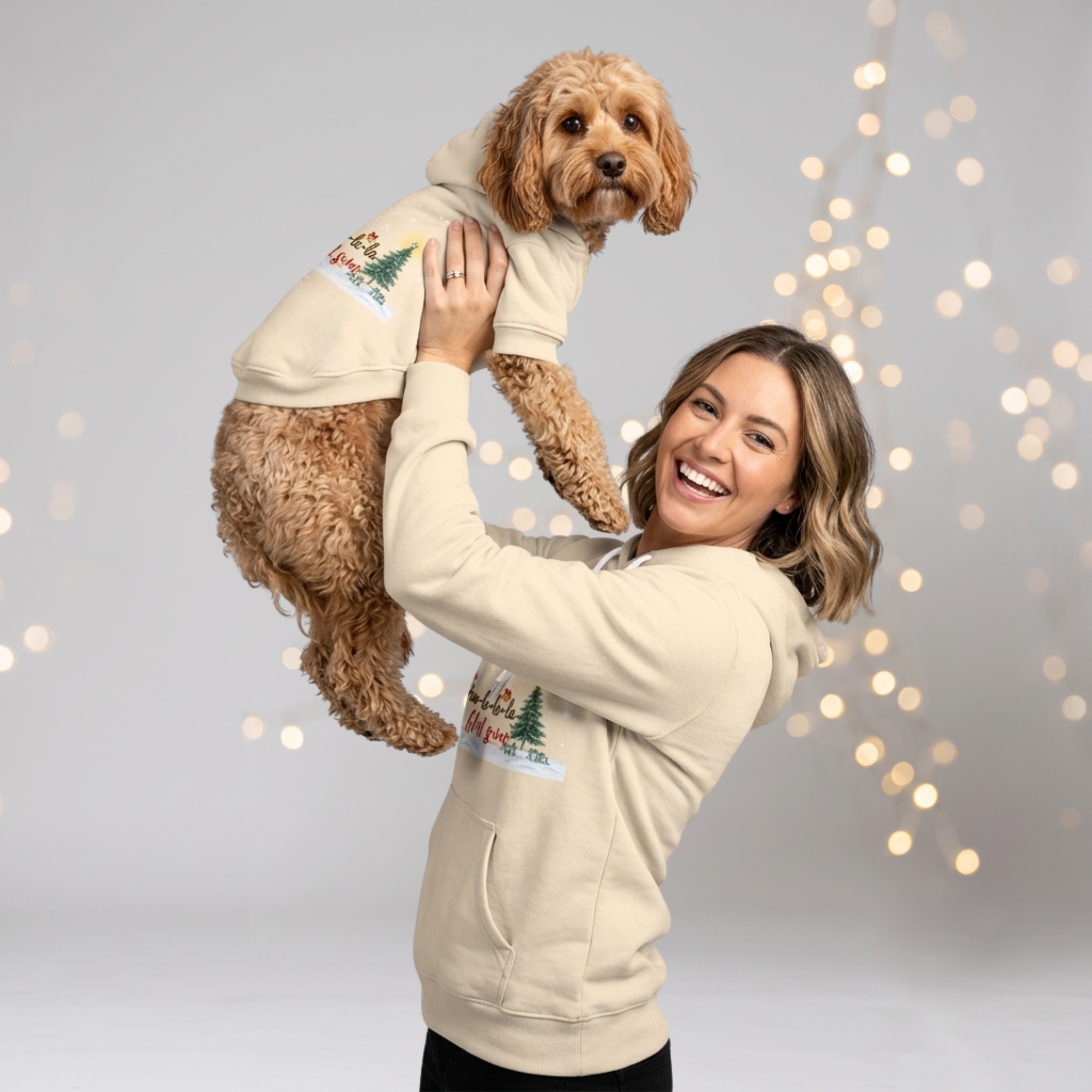 Cream Hoodie Set| Adults & Pet