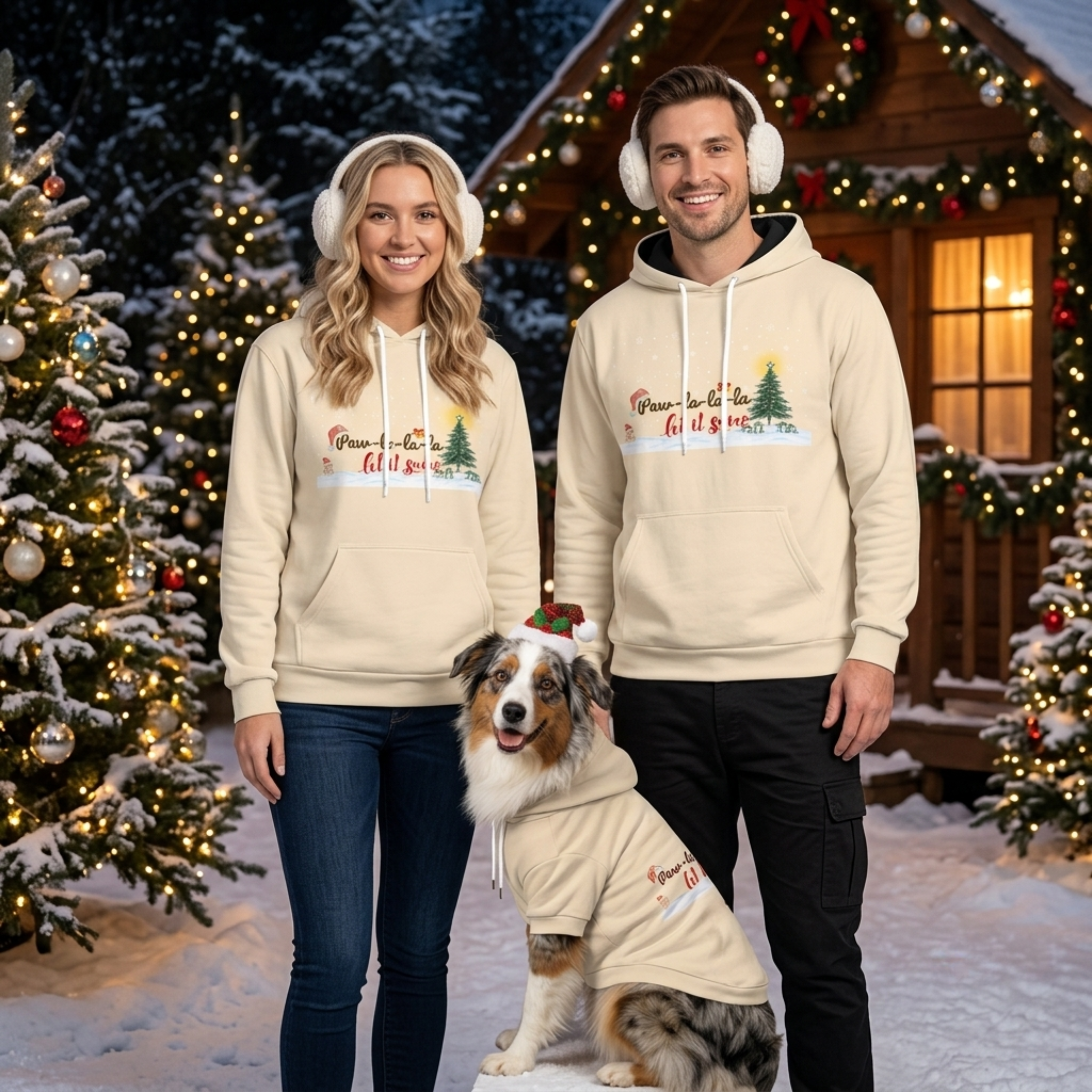 Cream Hoodie Set| Adults & Pet