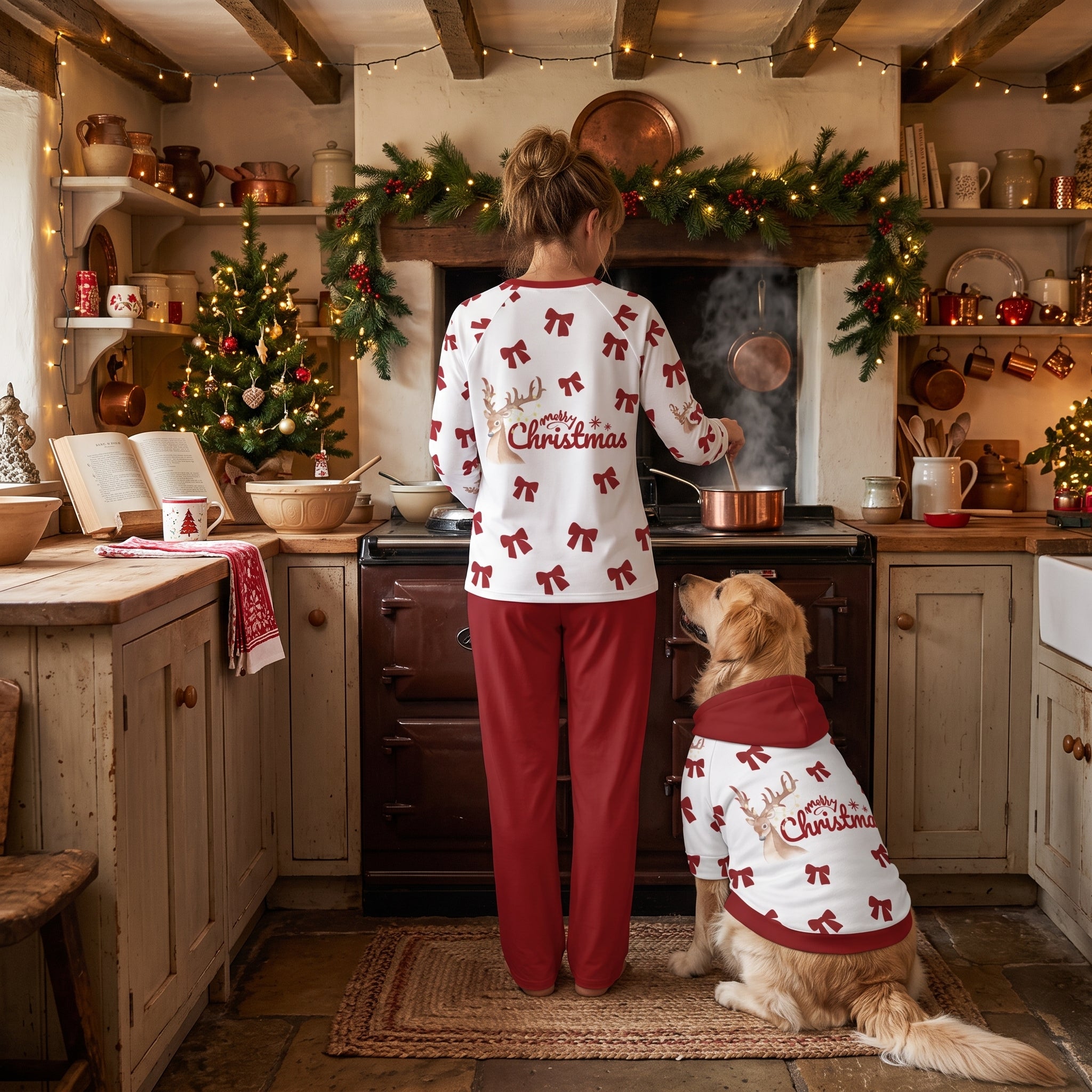 Red Bow Pajama Set