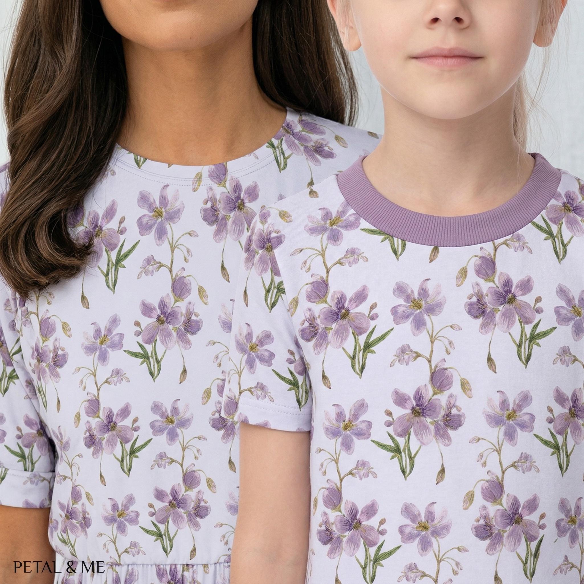 Lavender Women & Kid's Dresses with Dog Tank
