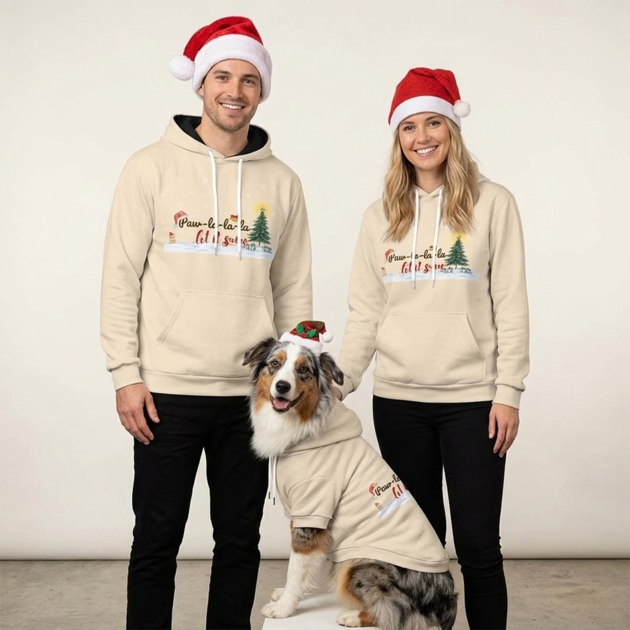 Cream Hoodie Set| Adults & Pet