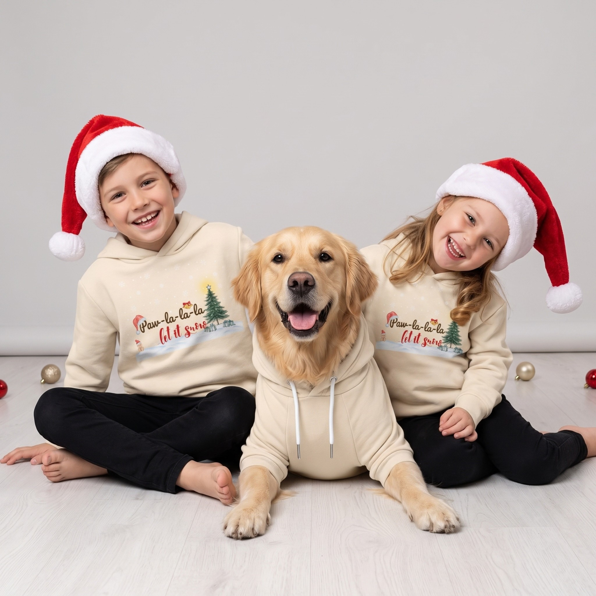 Cream Hoodie Set| Kids & Pet